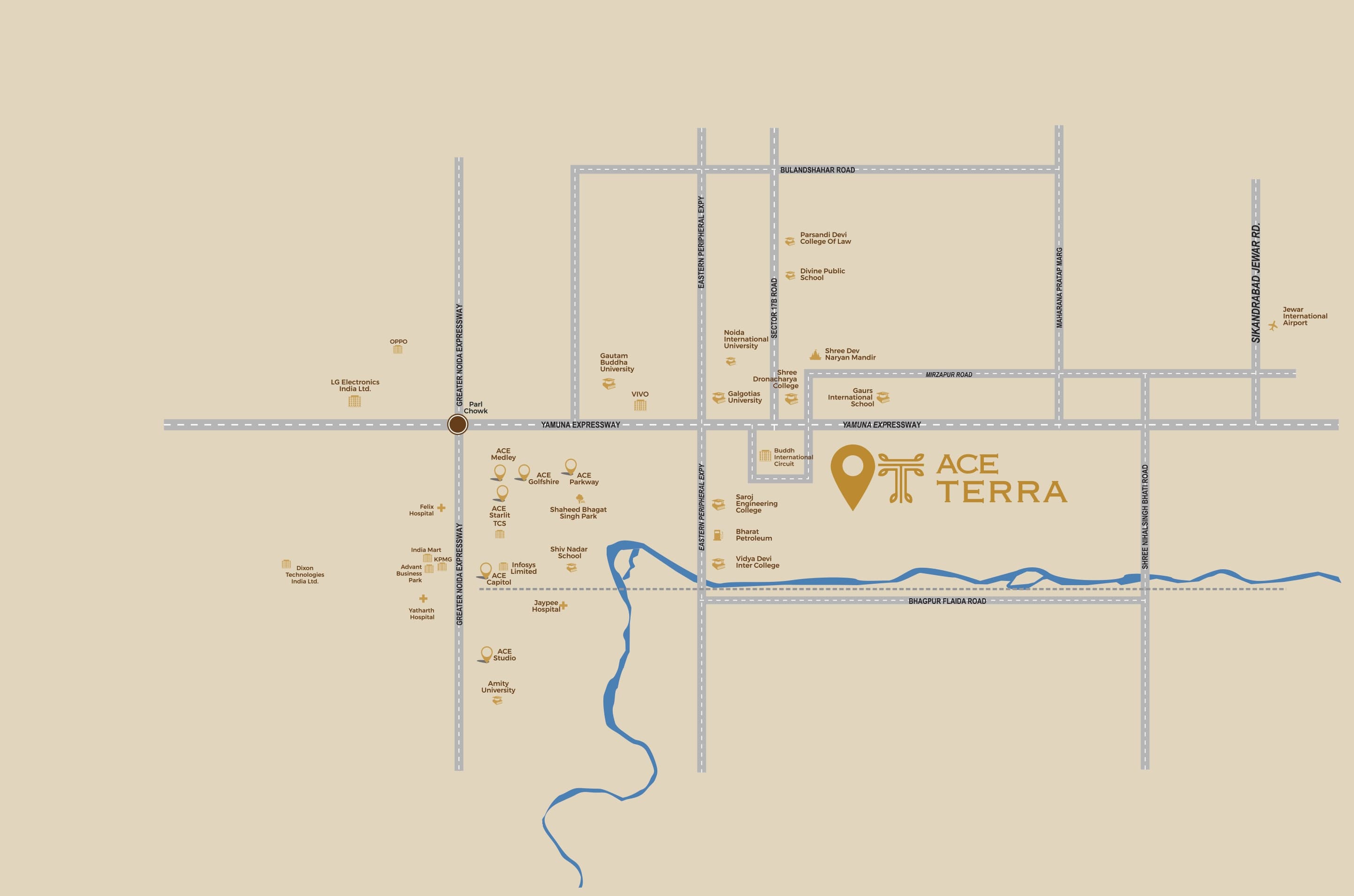 ACE TERRA location map — Sector 22D, Yamuna Expressway